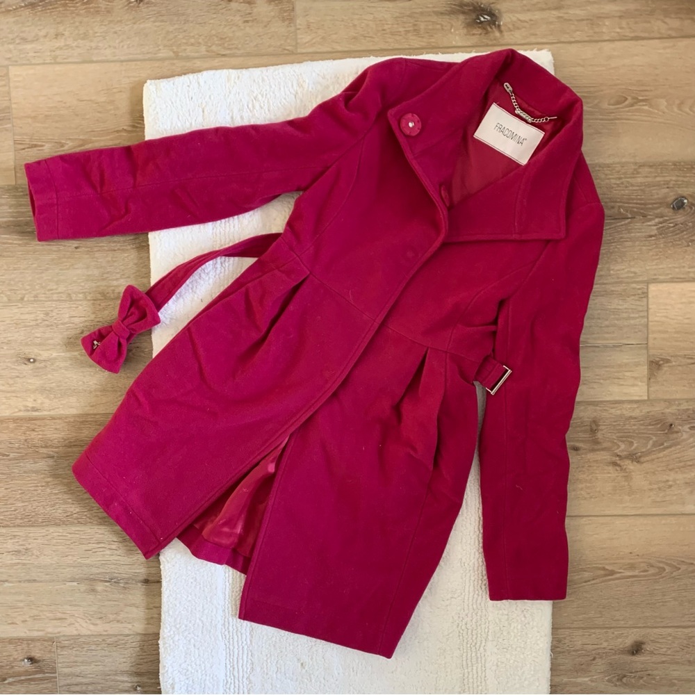 Fuscia belted winter coat